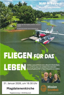 Plakat Vortrag "Fliegen Für Das Leben"